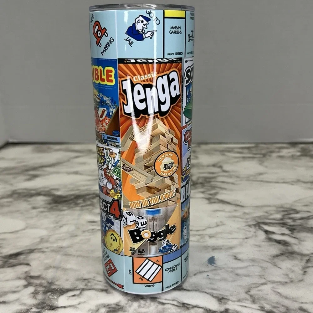 Unique Classic Board Games 20-oz Stainless Steel Tumbler, Water Bottle, Fun